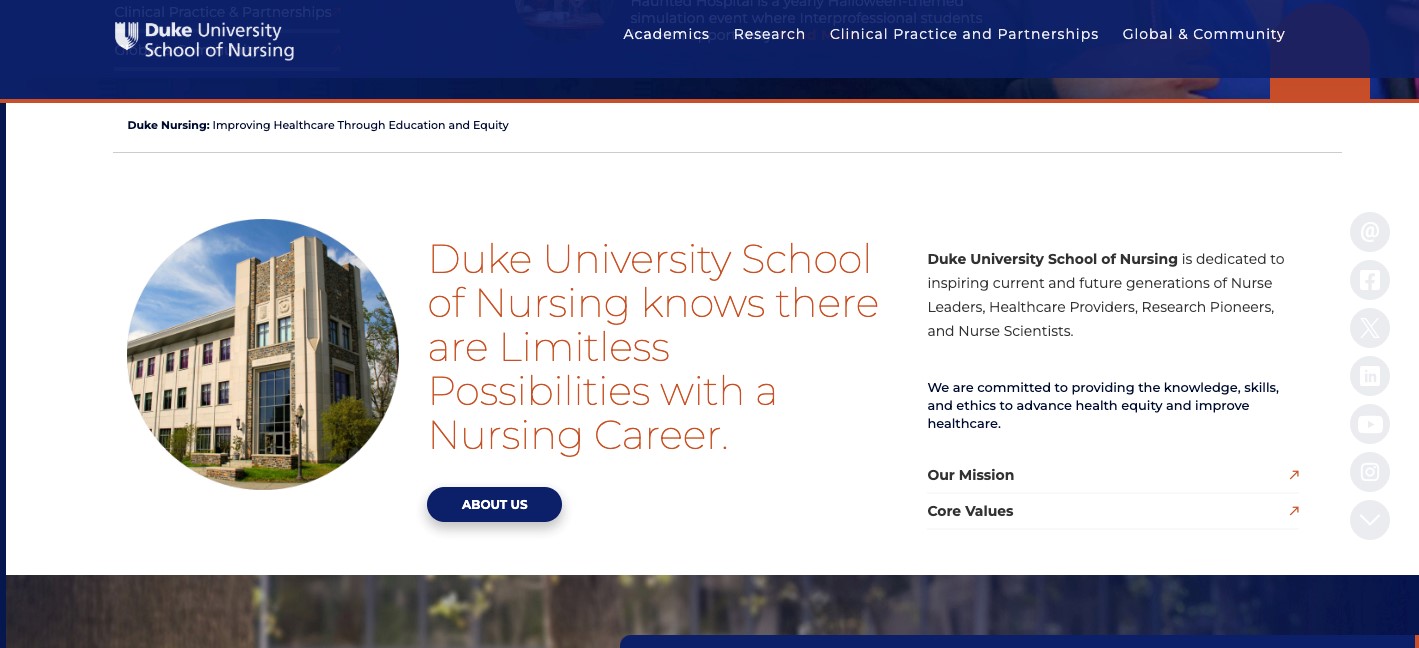 Duke University School of Nursing Drupal Development