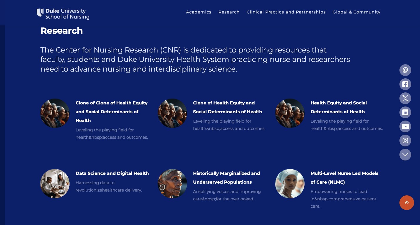 Duke University School of Nursing Drupal Development