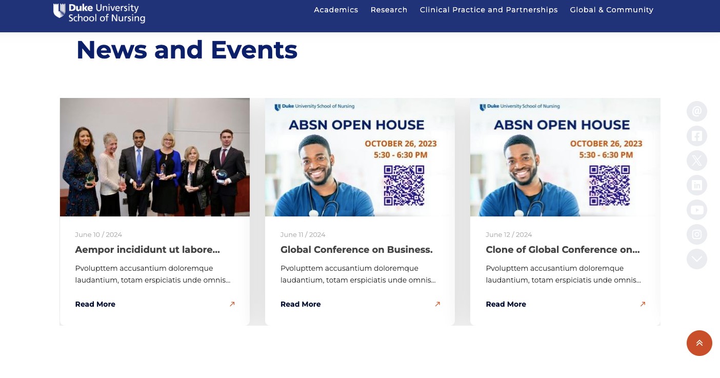 Duke University School of Nursing Drupal Development